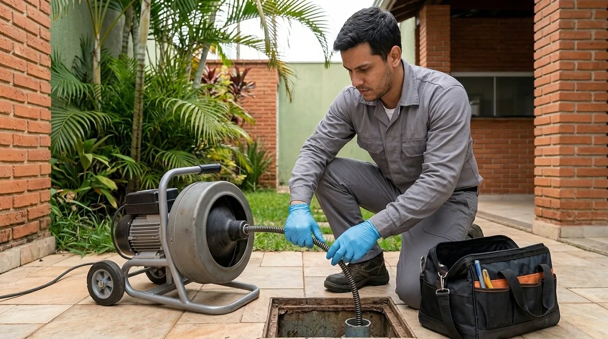 Desentupimento de tubulação externa